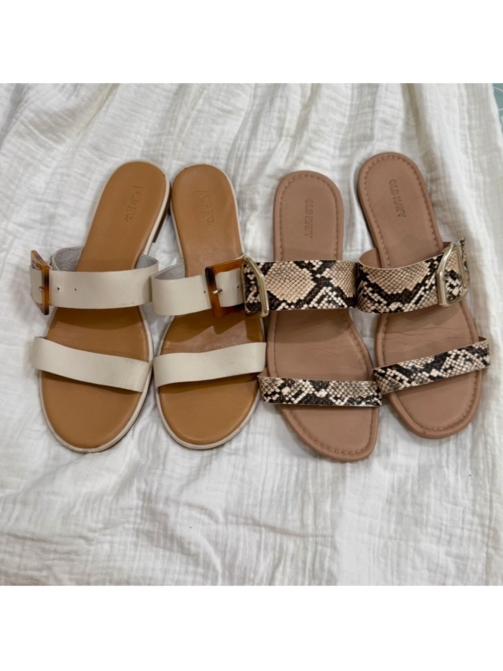 Bundle of Double-Strap Slide Sandals
Cream and Snake Print 9.5
J.Crew Old Navy